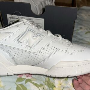 New Balance All-White Athletic Shoes